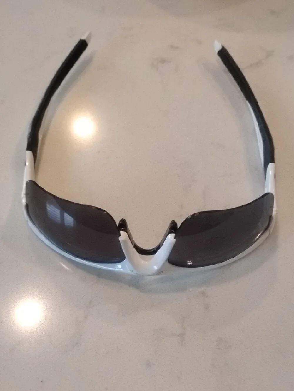 Oakley White and Black Half Jacket Frames With Black Lenses